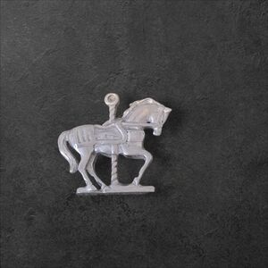 VINTAGE SIGNED LCD PEWTER BROOCH PIN Horse Carousel Pinback 1 And 1/4”